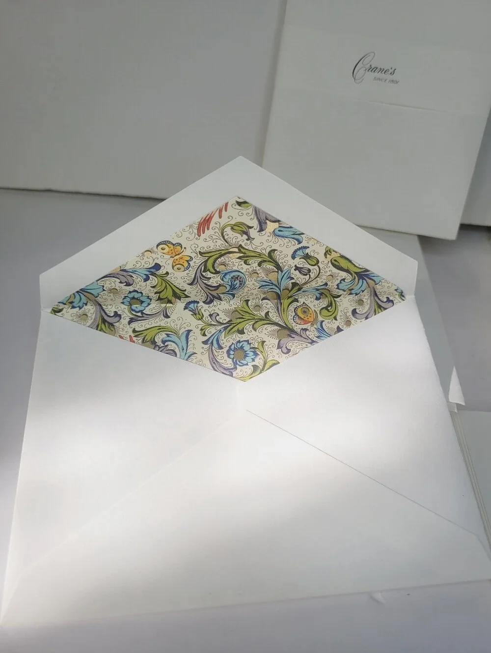 19 Crane's Derative Floral Lined Interior Envelopes 14 Writing Card Stationery